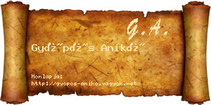 Gyöpös Anikó névjegykártya